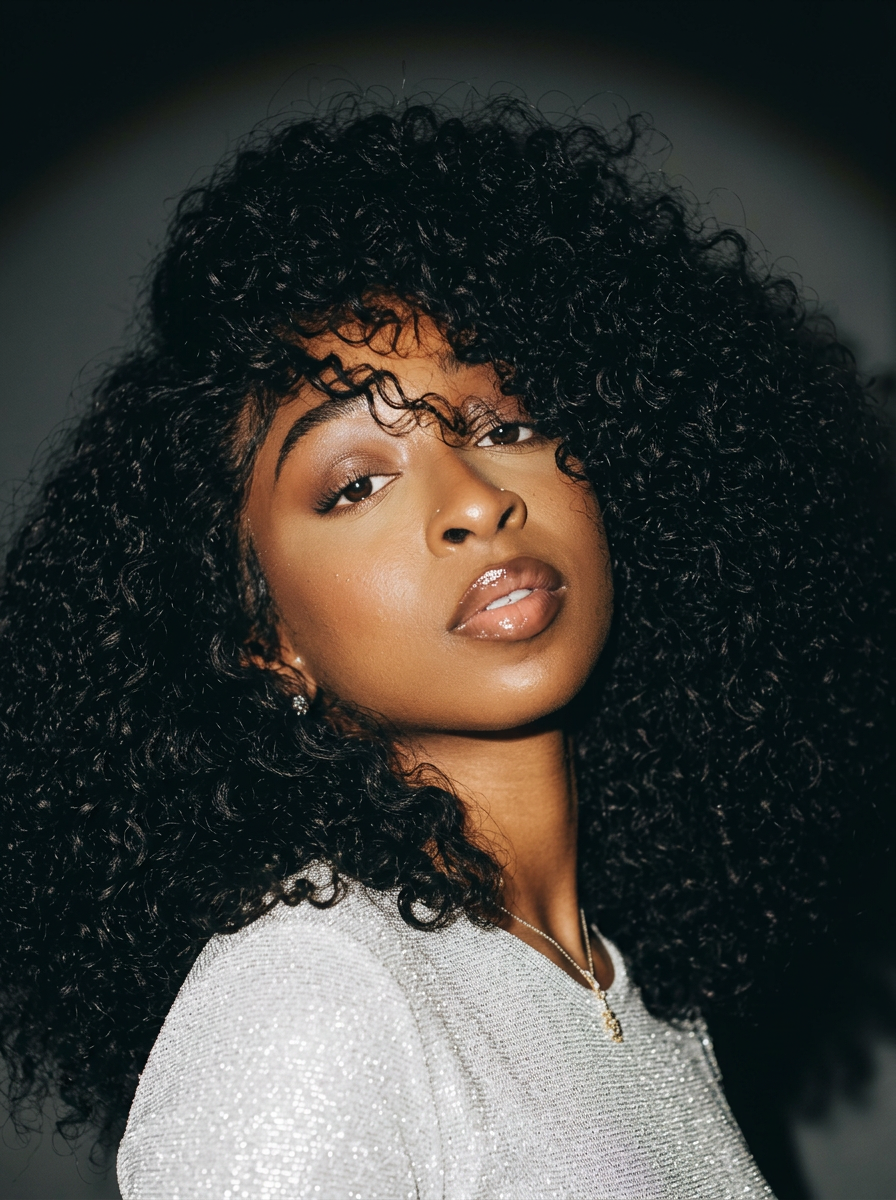 Model with luxury K-tip hair extensions
